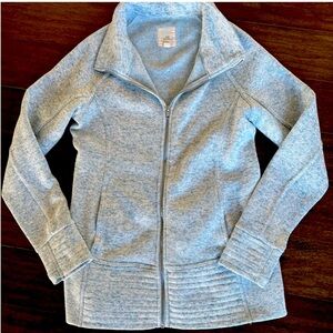 Thread and Supply ice blue full zip sweater